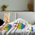 thumbnail image 3 of Pride Soft Flannel Fleece Throw Blanket, Various in Rainbow Colors Peace Hand Signs Heart Shape Gay Community, Cozy Plush for Indoor and Outdoor Use, 70" x 90", Multicolor, by Ambesonne, 3 of 5