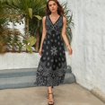 thumbnail image 3 of Paisley Pattern Dress Summer Street Style Bohemia Long Dresses Female Sleeveless Printed Maxi Dress, 3 of 9