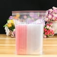 thumbnail image 3 of 100 Pcs/Pack Small Zip Lock Plastic Bags Reclosable Transparent Bag Shoe Bag Vacuum Storage Bag Poly Clear Bags Thickness 0.05mm, 3 of 7