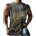 thumbnail image 1 of Débardeur pour Homme Homme Décontracté Mode Imprimé Chandail à Enfiler Col Rond Débardeurs de Sport Gilet, 1 of 9
