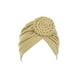 thumbnail image 2 of Qarigey Turbante tejido nudo estilo étnico musulmán Hijab sombrero Donut cubierta diadema gorras Bonnet decoración del cabello para Sombreros Caqui, 2 of 6