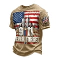 thumbnail image 2 of 9/11 25th Anniversary Shirt We Will Never Forget 911 Tshirts Shirts for Men Memorial Day Anniversary Patriotic Tops Khaki S, 2 of 4