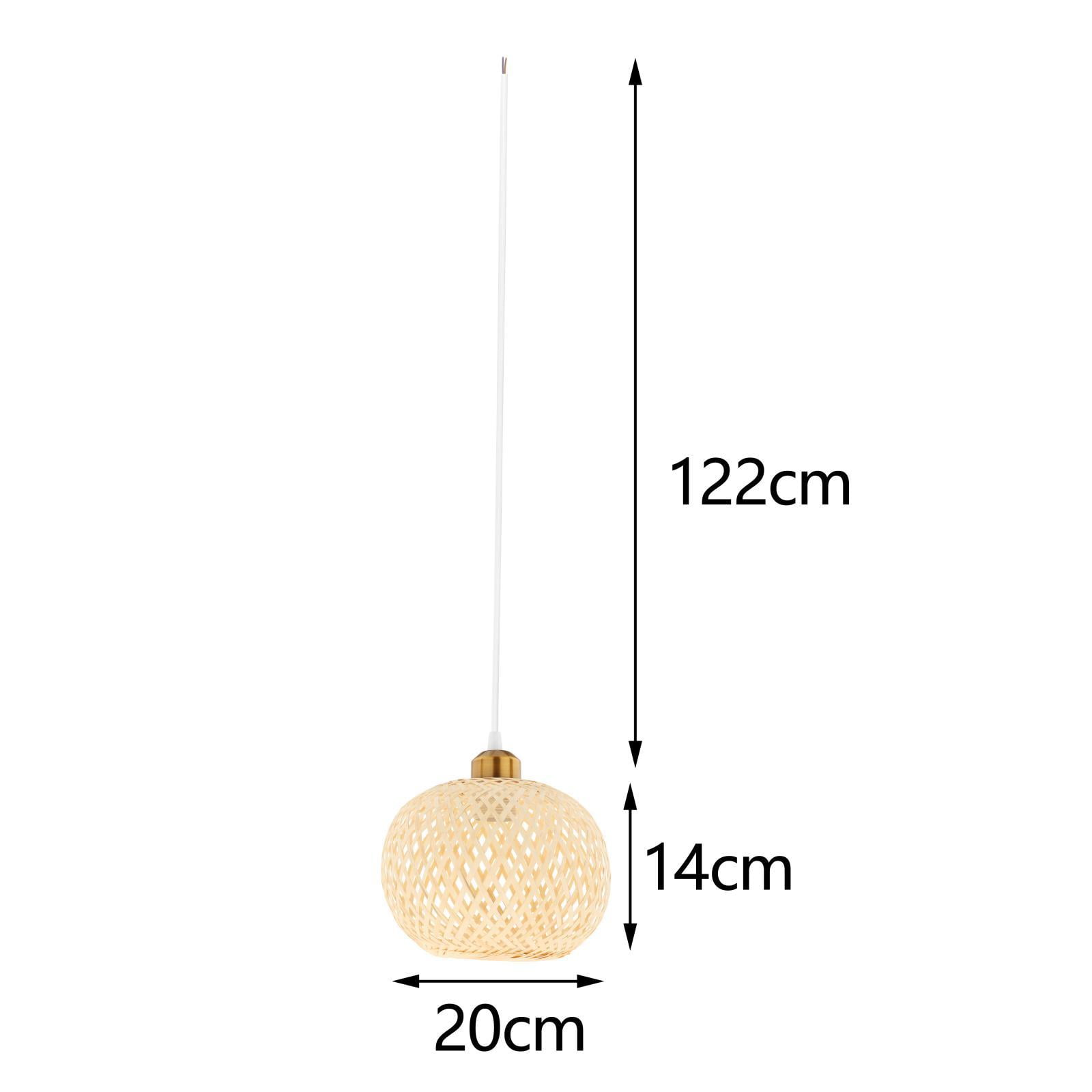 EHJRE Retro Style Bamboo Pendant Lampshade Restaurant Hotel Cafe Bar Bedroom Office Living Room Replacement Hanging Ceiling Chandelier Light Cover Removable