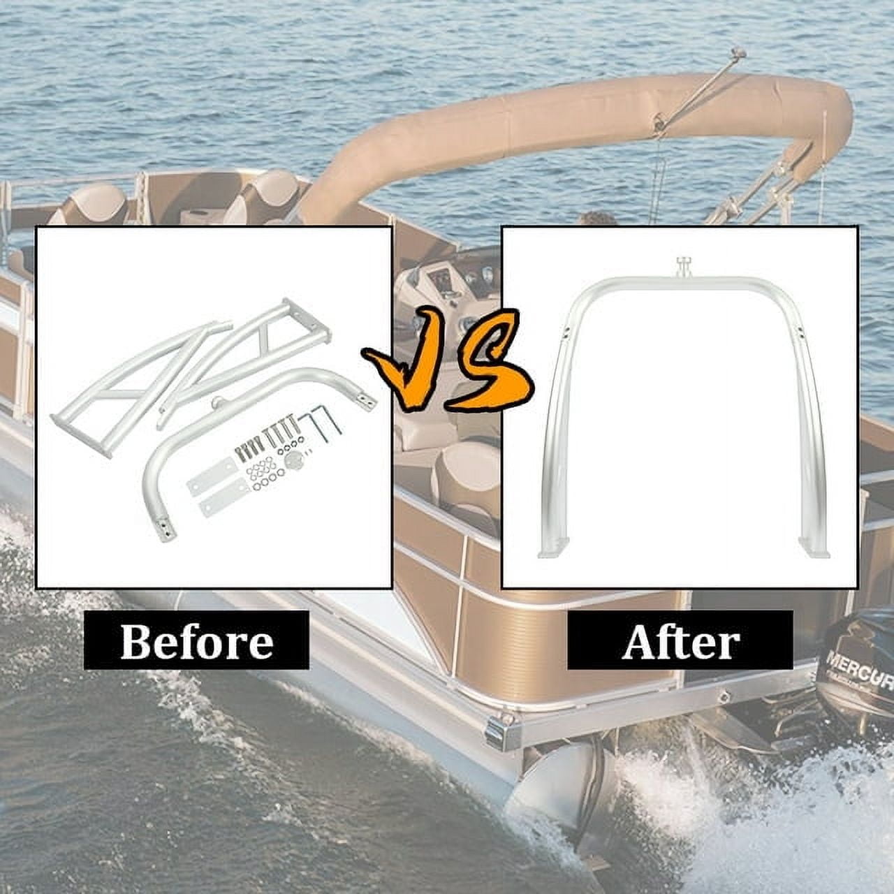 Kojem Universal Rear Ski Tow Bar Tower for Pontoon Boats Pylon Outboard Motor Pylon Pole Aluminum
