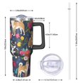 thumbnail image 2 of OBREWU Shiba Inu and Flowers Tumbler with Handle and Lid,Shiba Inu and Flowers 40oz Double Wall Vacuum Insulated Tumbler,Cups Gift for Women and Men, 2 of 7