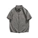 thumbnail image 1 of Mens Manga Corta Botón Abajo Camisas con Bolsillo, Moda Retro Turndown Cuello Blusa para Casual Y Diario, 1 of 3