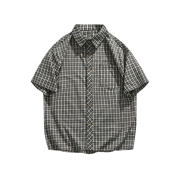 Men's Fashion Shirts Casual Short Sleeve Button Down Shirt Soft Vintage Regular Fit Vacation Beach Summer Tops