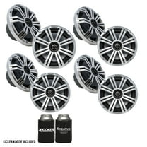 Kicker 8" Silver Marine LED Speakers - 4-Pairs of OEM replacement speakers