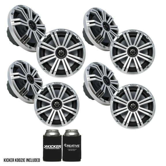 Kicker 8" Silver Marine LED Speakers - 4-Pairs of OEM replacement speakers