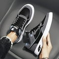 thumbnail image 3 of Men's Skateboard Shoes Casual Lace-Up Sneakers - Solid Color Low-Top PU Sneakers with Fabric Lining, PVC Sole, Cloth Insole, Suitable for Daily Wear, 3 of 5