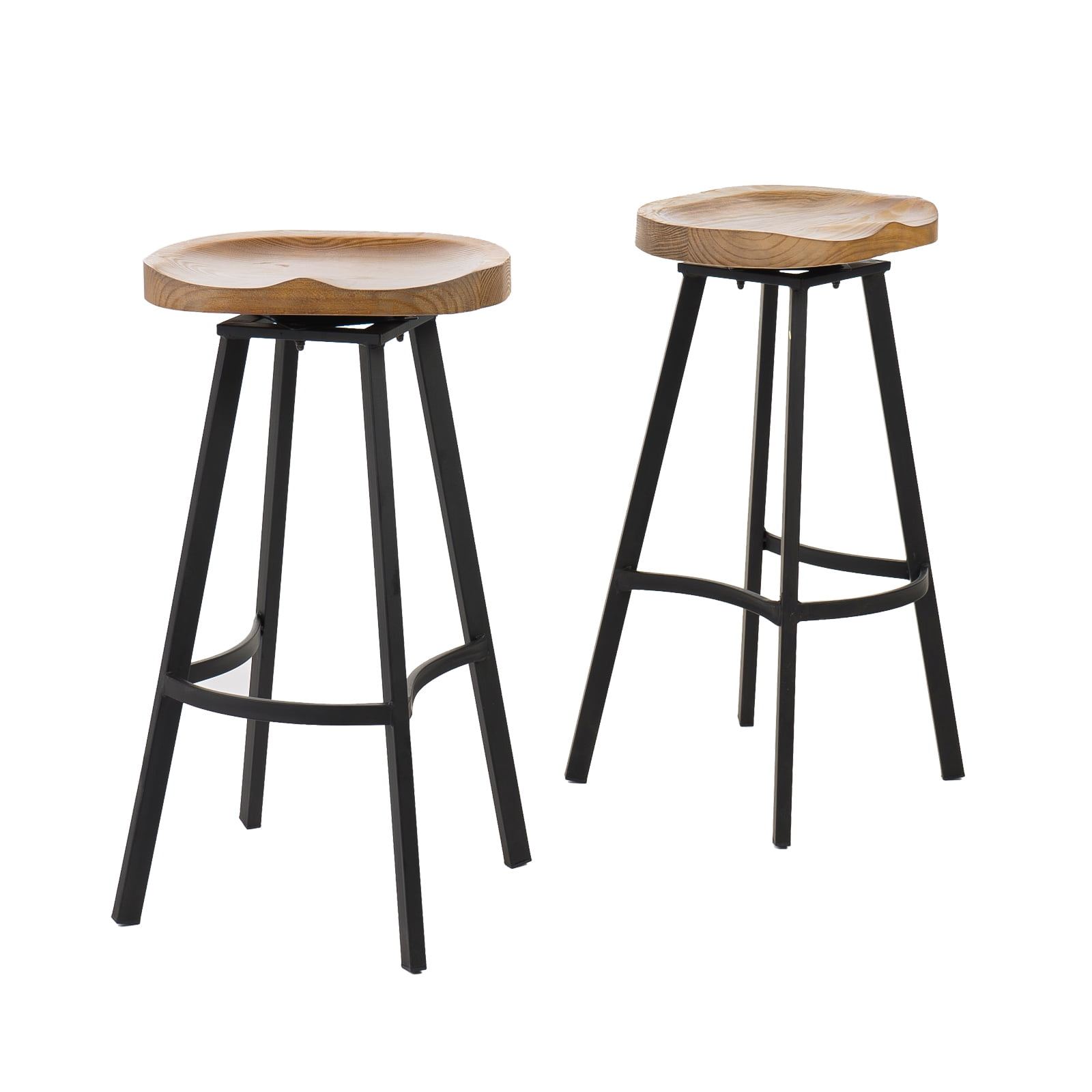 Kadyn Pinewood Swivel Barstools, Mid-Century Modern Bar Stools for Bar, Indoor Counter Height Stools, 2-Pcs Set, Antique Kadyn Pinewood Swivel Barstools, Mid-Century Modern Bar Stools for Bar, Indoor Counter Height Stools, 2-Pcs Set, Antique