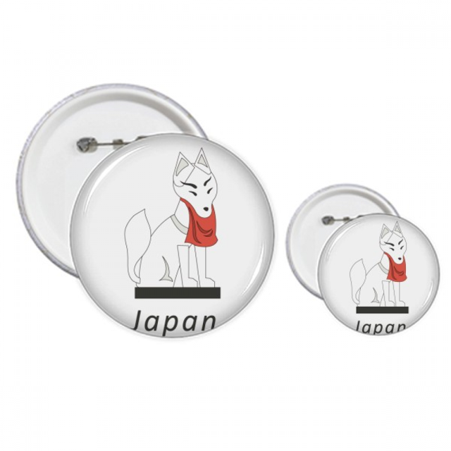 Local japonés famoso zorro Insignia insignia botón diseño conjunto