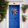 thumbnail image 7 of TOPRenddon Patriotic Independence Day Wreath - Red White Blue Decor with Five-Pointed Star for Door Wall Window - Durable All-Weather Holiday Home Decoration, 7 of 7