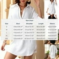 thumbnail image 4 of Maqroz Hollow Out Cover Up Shirt Women Turn Down Collar Beach Tunic Long Sleeve Swimsuit Coverup Loose Summer Vacation Mini Dress, 4 of 10