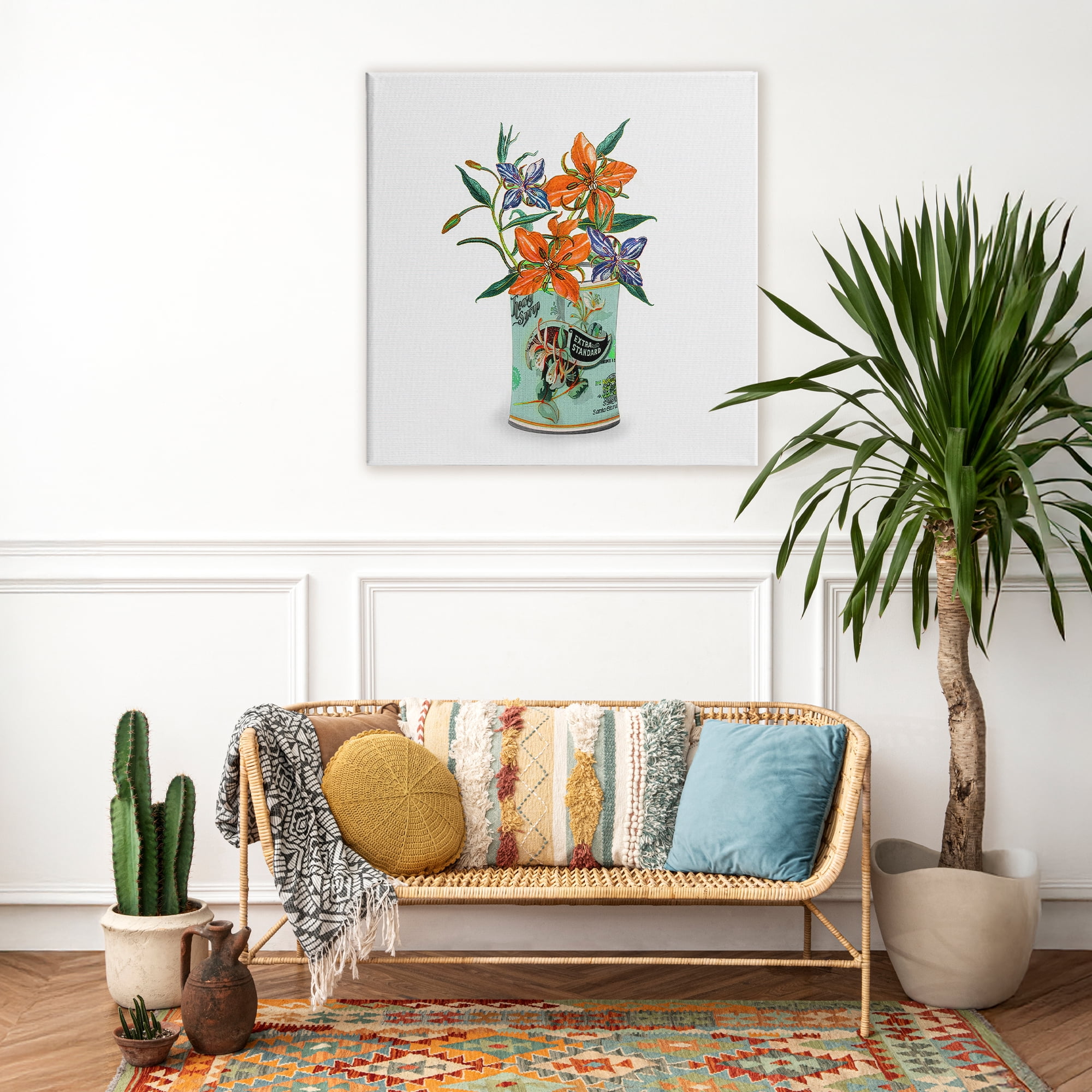 Stupell Industries Lilies in Retro Tin Canvas Wall Art, design by Val Rhodes