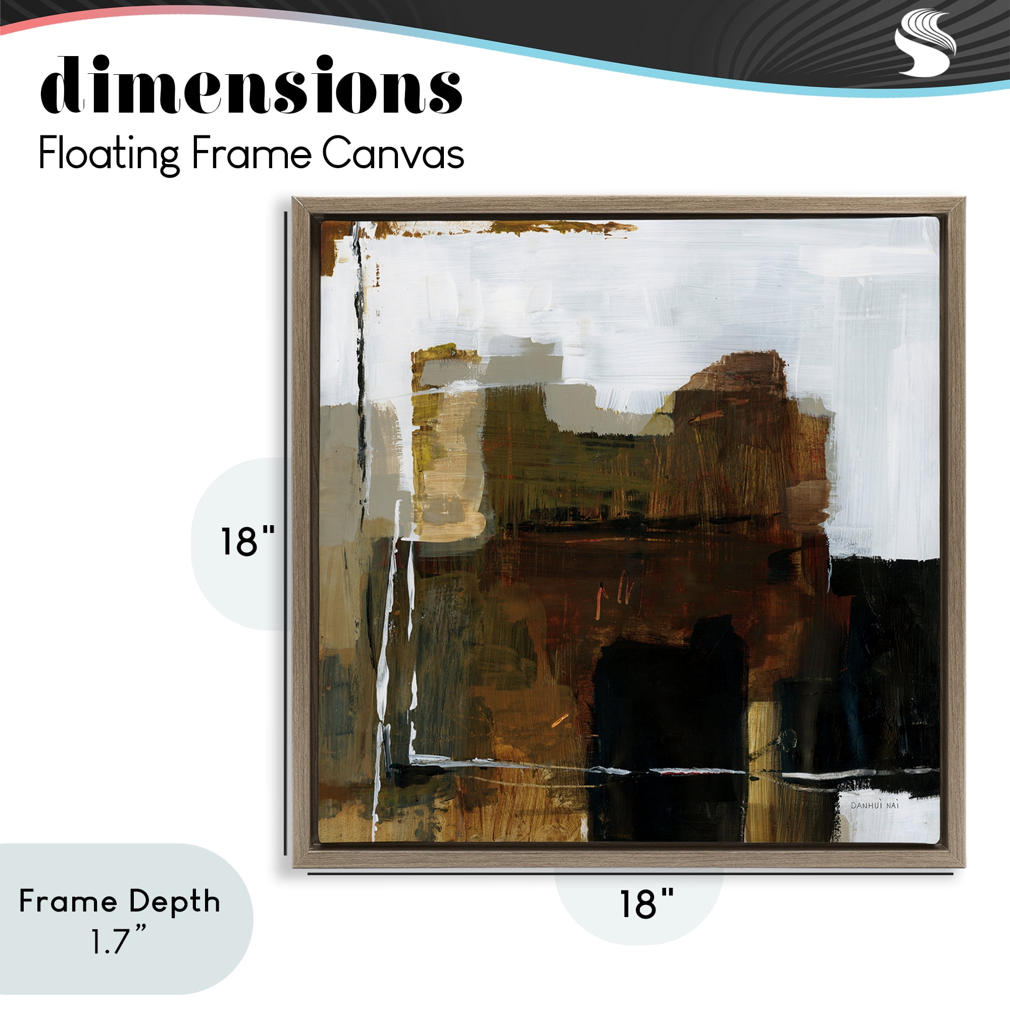 Stupell Industries Natural Abstract Earth Tones Brown Framed Floater Canvas Wall Art, design by Danhui Nai