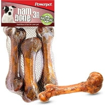 Powerpet Ham Bone, Dental Treats for Dogs- Long-Lasting, Nutrient Dense, 3 pack