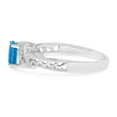 thumbnail image 4 of 10k White Gold Oval Blue Topaz And Diamond Ring, 4 of 6