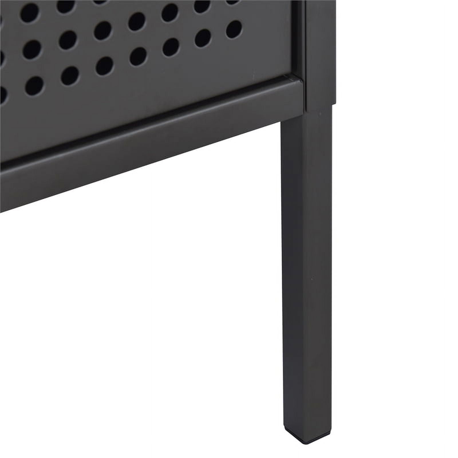Picket House Furnishings Gemma Metal Nightstand with USB Port in Gray