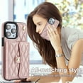 thumbnail image 4 of Case for iPhone 14 Pro Max, Crossbody Wristlet Case Wallet with RFID Blocking Card Slots KickStand Flip Folio PU Leather Magnetic Protective Cover Women for iPhone 14 Pro Max, Rosegold, 4 of 9