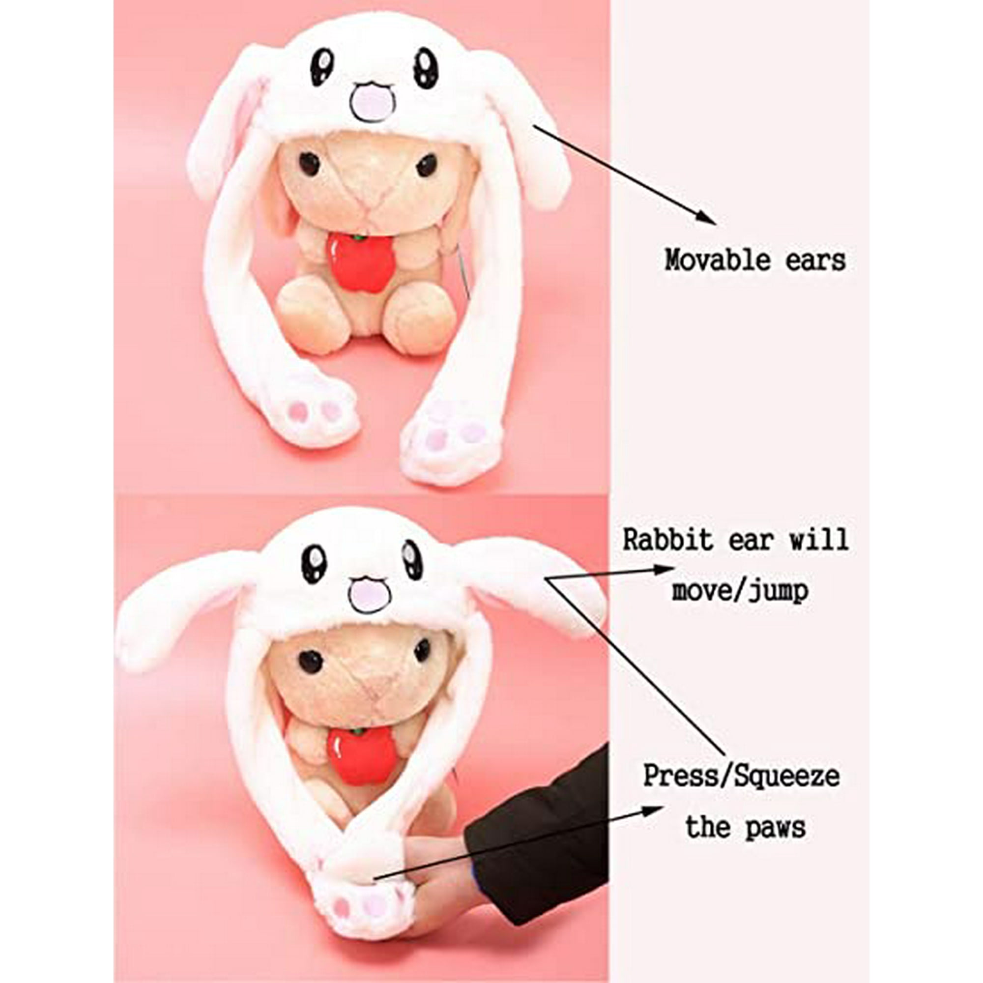 Funny Plush Bunny Hat Ear Moving/Jumping Rabbit Hat Cute Unisex