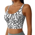 thumbnail image 2 of Fotbe Hand Drawn Snake Pattern Womens' Sports Bra Longline Wirefree Padded with Medium Support Sports Moisture-Wicking Workou Vest,Tank Top-, 2 of 9