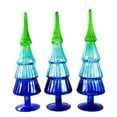 thumbnail image 2 of Cody Foster 13.00In Blue Hue Gradient Trees Set Of 3, Glass, Christmas Village Decorate Go6000blxn-3Pcset, 2 of 3