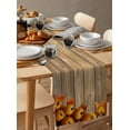thumbnail image 6 of Fall Pumpkins Table Runner 70 Inches, Thanksgiving Orange Maple Brown Wooden Grain Bed Runner Dresser Scarves Tabletop for Indoor Outdoor Parties/Ceremony/Banquet, 13" x 70", 6 of 8
