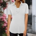 thumbnail image 5 of Jalioing Women's Short Sleeve Casual Shirt Dressy V Neck Collared Golf Shirt Summer Fashion Tunic Blouses, 5 of 6