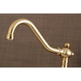 thumbnail image 2 of Kingston Brass KS3227BEX 6-Inch Adjustable Center Wall Mount Kitchen Faucet  Brushed Brass, 2 of 3