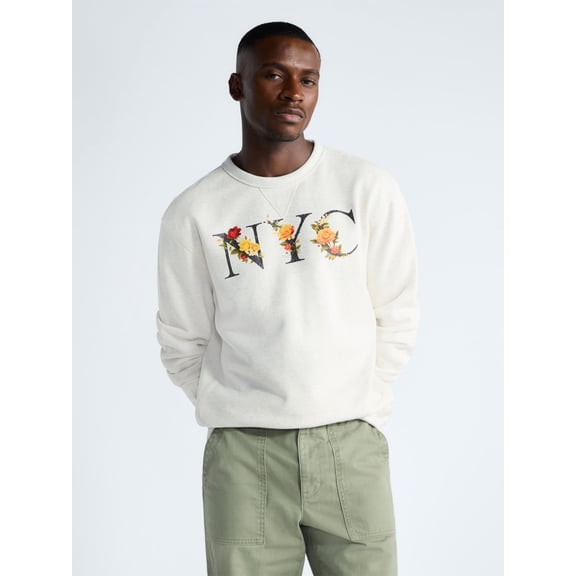 Free Assembly Men's New York Graphic Cotton Sweatshirt, Sizes S-2XL