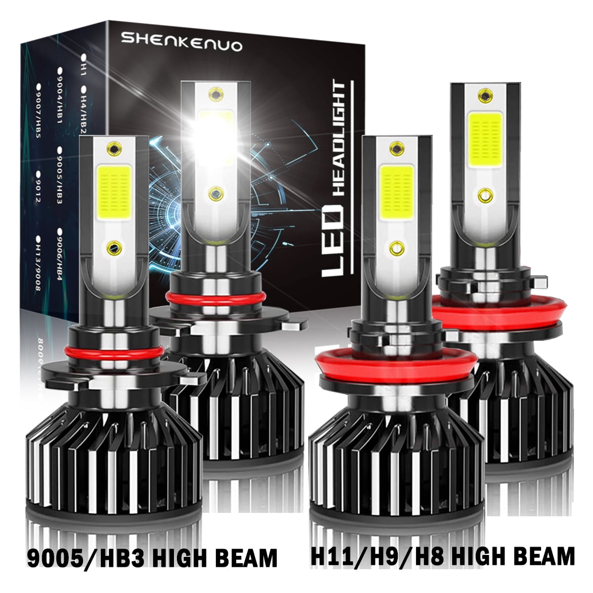 For Chevrolet Silverado 1500 2500 3500 2007-2011 2012 2013 2014 2015 2019  2020 Led Headlight Bulbs 9005 H11 High&Low Beam 4pcs 