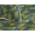 thumbnail image 3 of Ambesonne Art Deco Quilted Bedspread Set 3 Pcs, Feathers Boho Vibe Pattern, Twin, Dark Teal and Mustard, 3 of 4