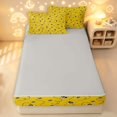 thumbnail image 4 of Erosebridal Cute Bee Zipper Twin Comforter Sets with Fitted Sheet and 2 Pillowcases,Nature Wildlife Themed Zipper Bedding Set,Yellow Black,Light Gray Reversible,4pcs, 4 of 8