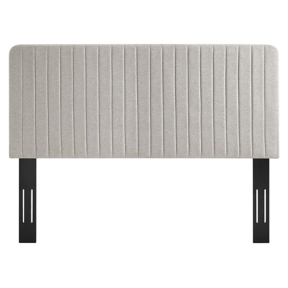 Modway Milenna Channel Tufted Fabric King/California King Headboard in Oatmeal