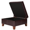 thumbnail image 2 of HomePop Transitional Faux Leather Storage Ottoman in Brown Finish, 2 of 13