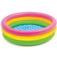 thumbnail image 1 of Piscina para bebé de 60cm/90cm/120cm, piscina inflable redonda de PVC de 3 colores con arcoíris, piscina pequeña con bomba para niños, piscina acolchada para niños, 1 of 8