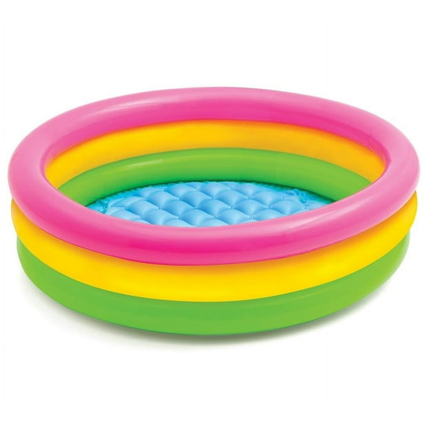 Piscina para bebé de 60cm/90cm/120cm, piscina inflable redonda de PVC de 3 colores con arcoíris, piscina pequeña con bomba para niños, piscina acolchada para niños