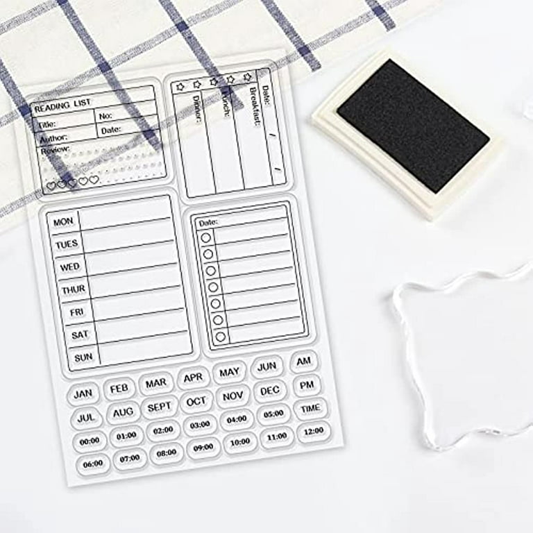  2 Pcs Planner Clear Transparent Rubber Silicone Stamps Monthly  with Weeks and Dates Clear Stamps for Card Making and DIY Scrapbooking  Transparent Stamps Silicone Stamps : Arts, Crafts & Sewing