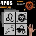 thumbnail image 2 of 4 Pcs Leo Zodiac Sign Painting Stencil 7.8x7.8inch Reusable Leonis Constellation Pattern Drawing Template DIY Lion Head Decoration Stencil for Painting on Wood Wall Fabric Furniture, 2 of 7