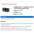 thumbnail image 2 of Headlight Switch - Compatible with 2015 - 2024 Chevy Express 2500 2016 2017 2018 2019 2020 2021 2022 2023, 2 of 2