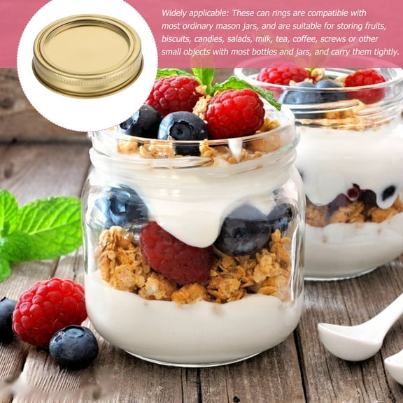 UPKOCH 20Sets Airtight Golden Kerr Jar Lid with Sealing Ring for Leak Proof Storage