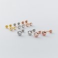thumbnail image 2 of Pendientes de plata de ley 925 Love Lodge con cuentas redondas y diseño de nicho con agujeros para las orejas que se elevan y joyas para las orejas M04345, 2 of 6