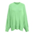 thumbnail image 5 of Pullover Sweaters for Women 2025 Long Sleeve Crewneck Oversized Side Slit Plain Knitted Sweater Tops Fall Winter Outfits, 5 of 6