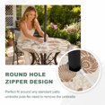 thumbnail image 4 of Round Outdoor Tablecloth with Umbrella Hole and Zipper, Brown Coastal Summer Tablecloth with Elastic Waterproof, Coral Shell Starfish Nautical Retro Patio Table Covers for 45" - 54" Pool Tables, 4 of 9