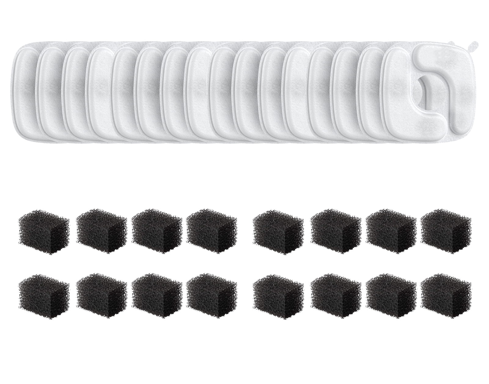 Ophanie Replacement Filters for Cat Water Fountain Veken/Ophanie 108oz/95oz/85oz Pet Water Fountain, Replacement Filters & Pre-Filter Sponges, 32 Pack