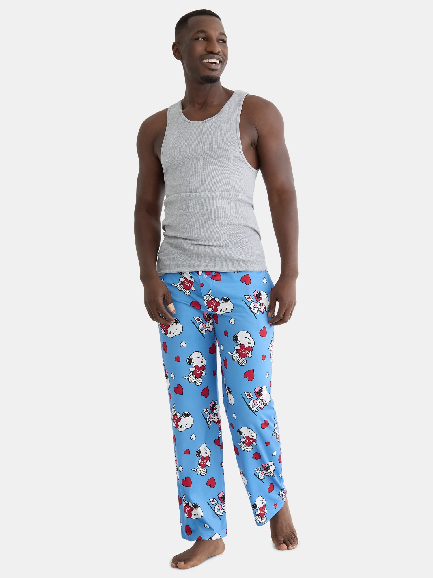 Peanuts Men's Valentine's Day Pajama Sleep Pants, Sizes S-2XL