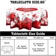 thumbnail image 2 of Valentines Day Tablecloth Round 60 Inch Red Heart Love Turck Table Cloths Circle Red and Back Plaid Table Cover Washable Wipeable Polyester Tabletop for Dining Kitchen Picnic Party Decor, 2 of 7