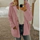 thumbnail image 1 of Chaqueta Wancir para mujer, de franela con forro de sherpa, abrigo cálido de gran tamaño con capucha y botones de polar, 1 of 6