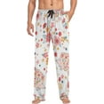 thumbnail image 3 of Men's Pajama Pants with Pockets Sleepwear Lounge Pants Stretch Casual Floral Cute Hedgehogs, 3 of 6